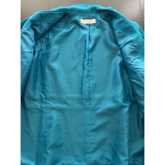 Tahari ASL Ruffled Blazer Jacket Womens‎ 14W Blue Office Mature Business Casual - Picture 6 of 10